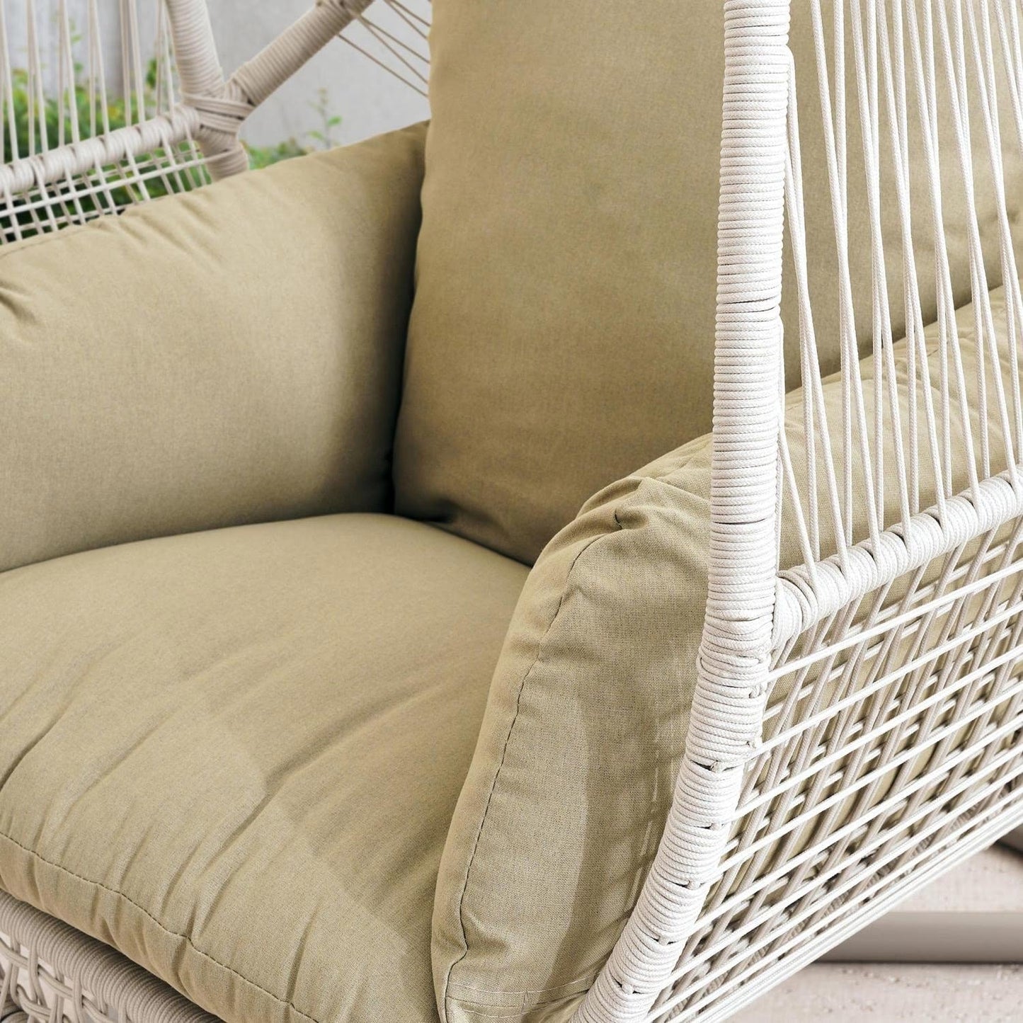 Freestanding Egg Swing Chair | Comfortable Outdoor Hanging Chair with Cushions 2