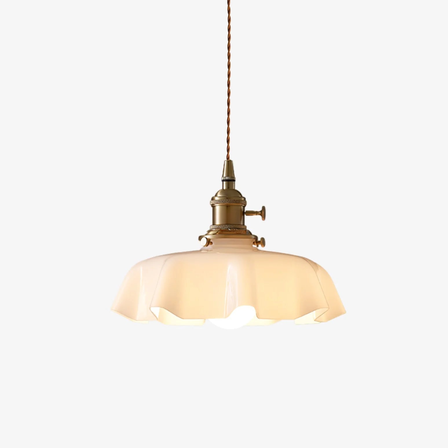 French Vintage Pendant Light | Ceramic Shade with Adjustable Height 1