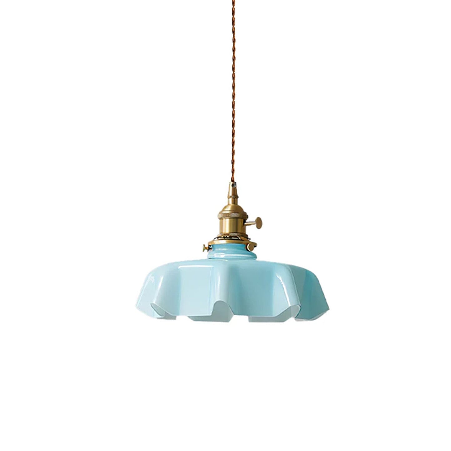 French Vintage Pendant Light | Ceramic Shade with Adjustable Height 10