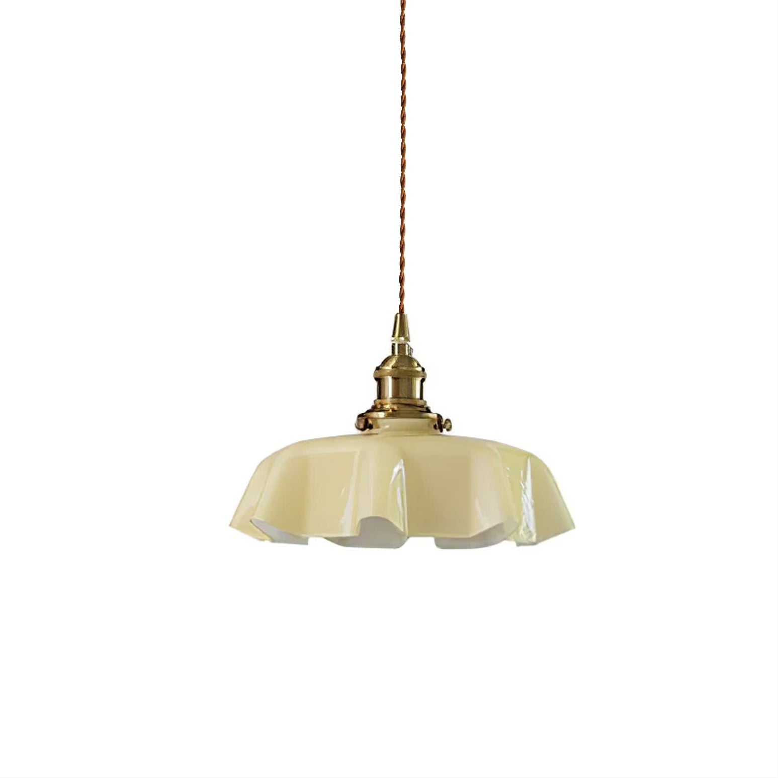 French Vintage Pendant Light | Ceramic Shade with Adjustable Height 9