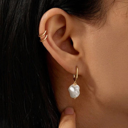 Freshwater Pearl Earrings | Hypoallergenic Gold Plated Sterling Silver 1