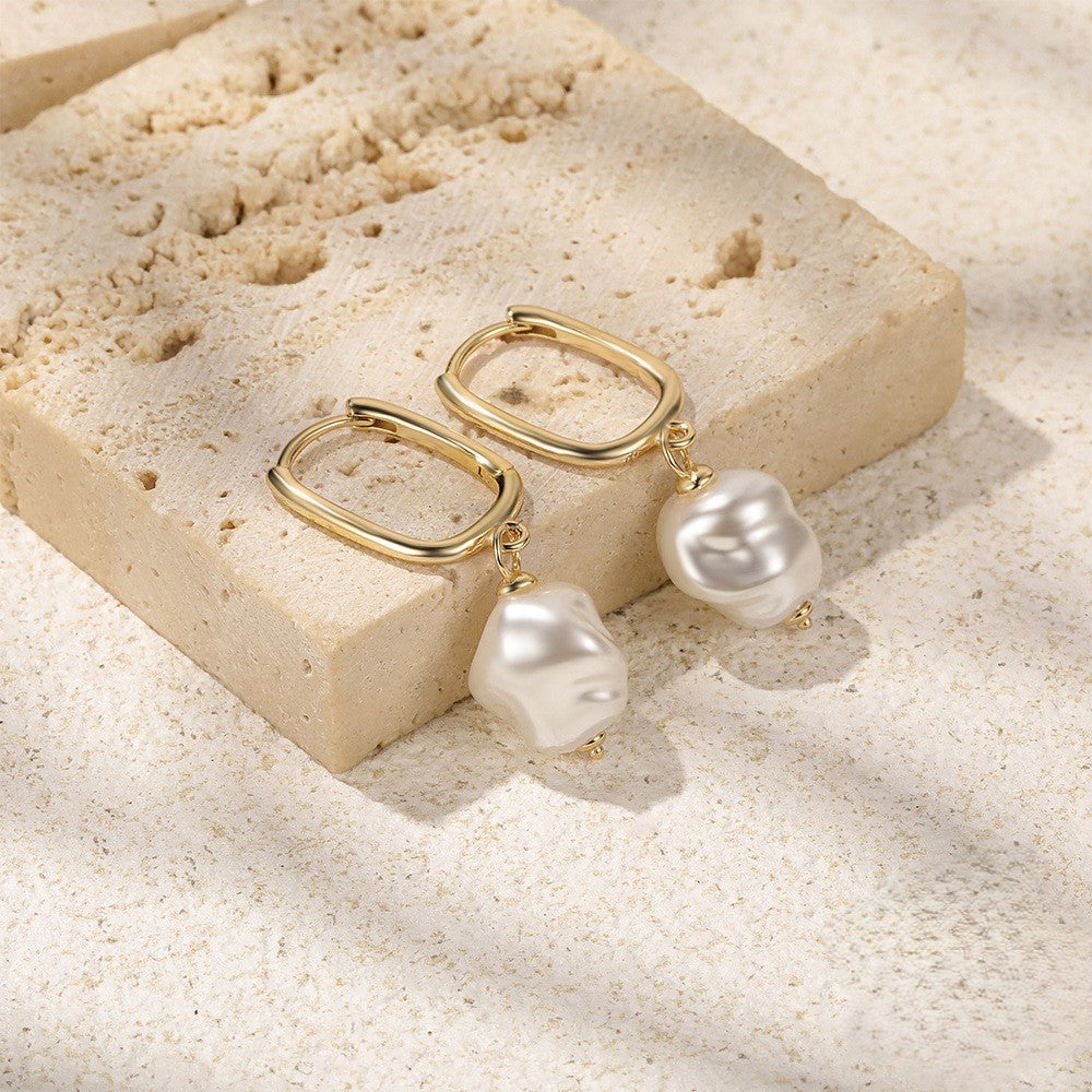 Freshwater Pearl Earrings | Hypoallergenic Gold Plated Sterling Silver 2