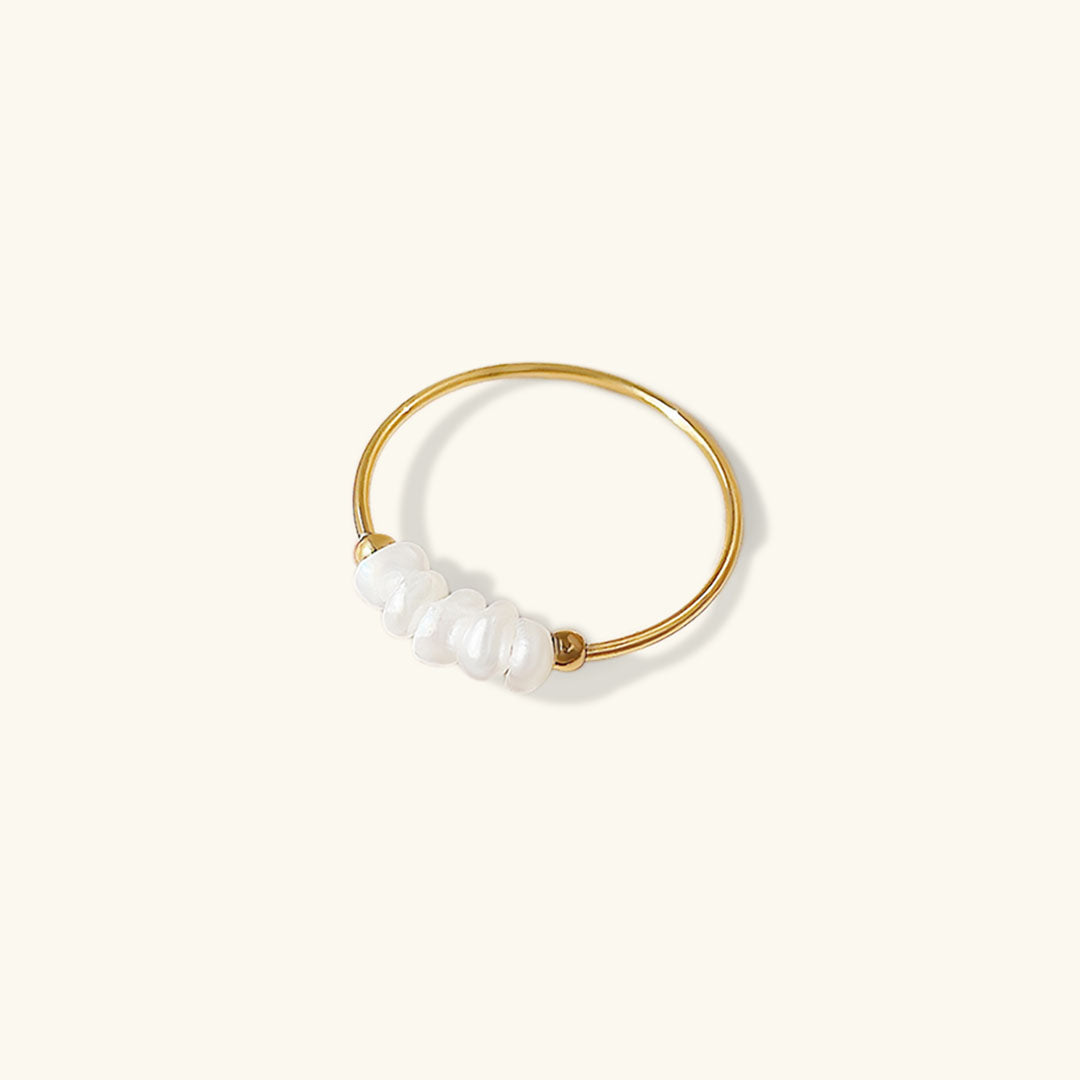 Freshwater Pearl Gold Ring | 18K Gold Plated, Hypoallergenic Design 0