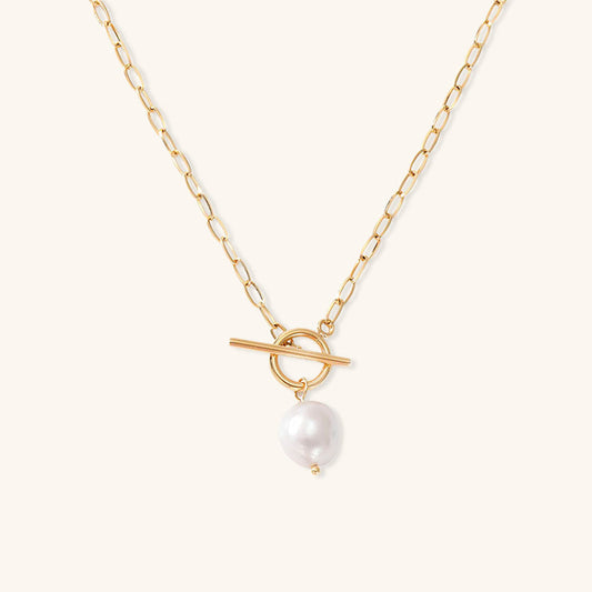 Freshwater Pearl Necklace | Waterproof Gold Chain with Luxurious Design 0