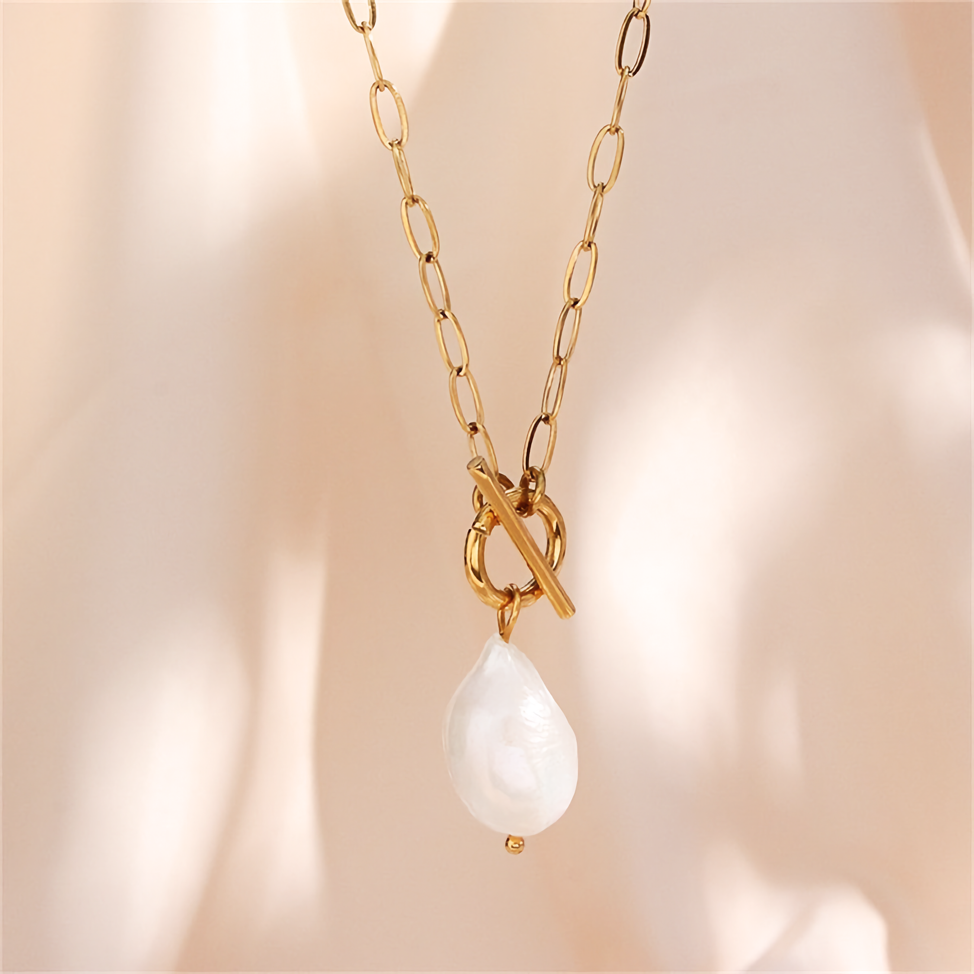 Freshwater Pearl Necklace | Waterproof Gold Chain with Luxurious Design 5