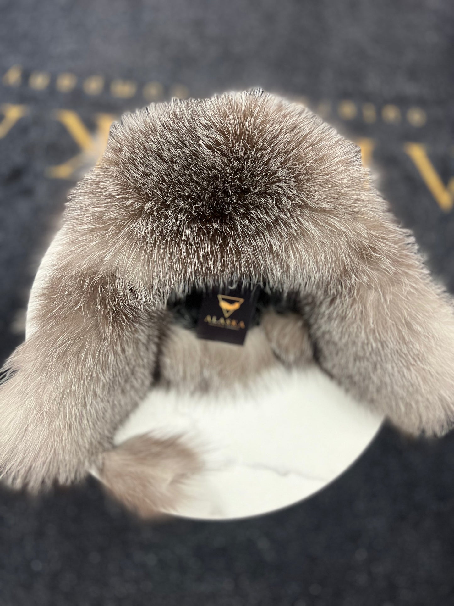 Echt Silberfuchs Pelz Echt Leder Hut