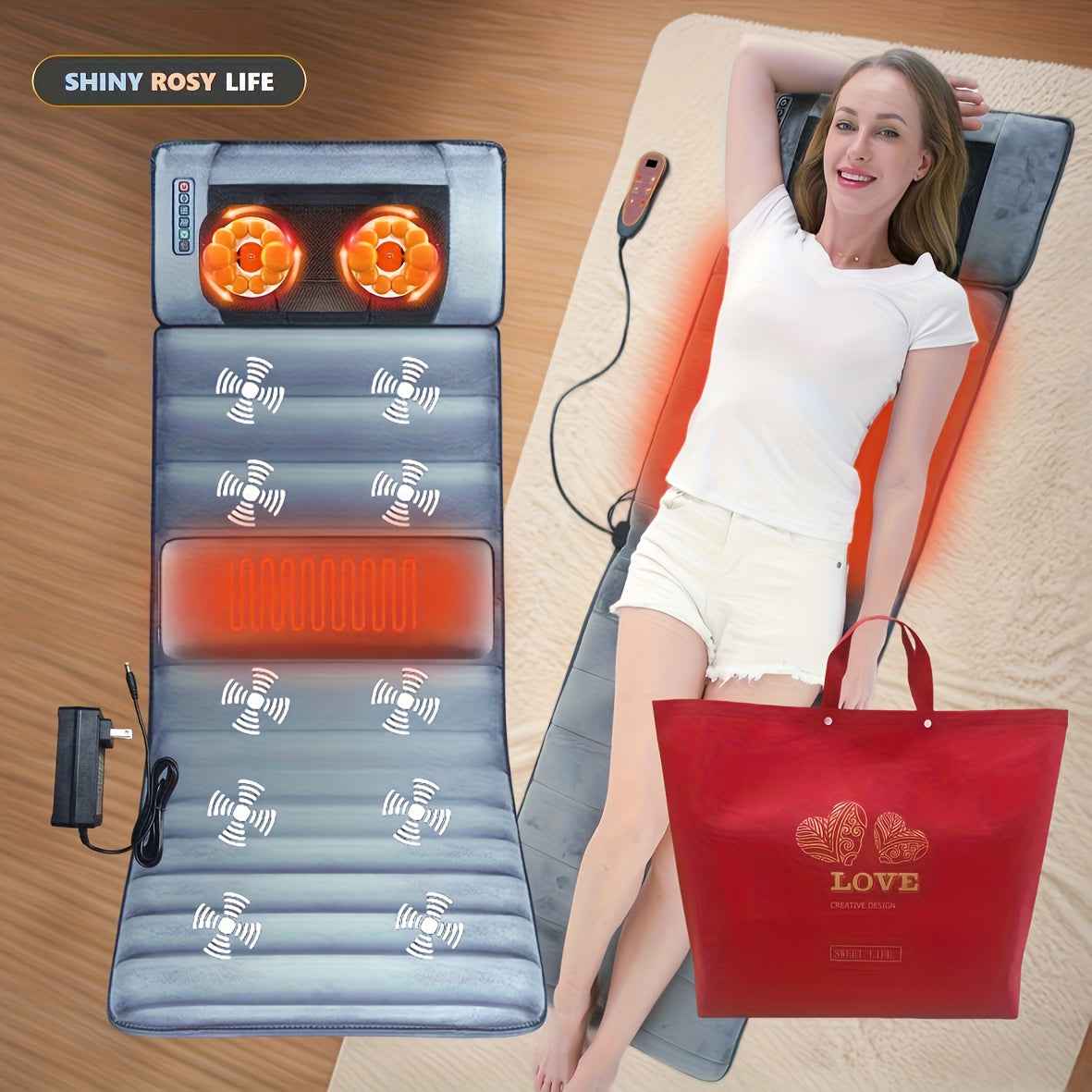 Full Body Massage Mat | Massaging Heating Pad with Vibration Therapy 2
