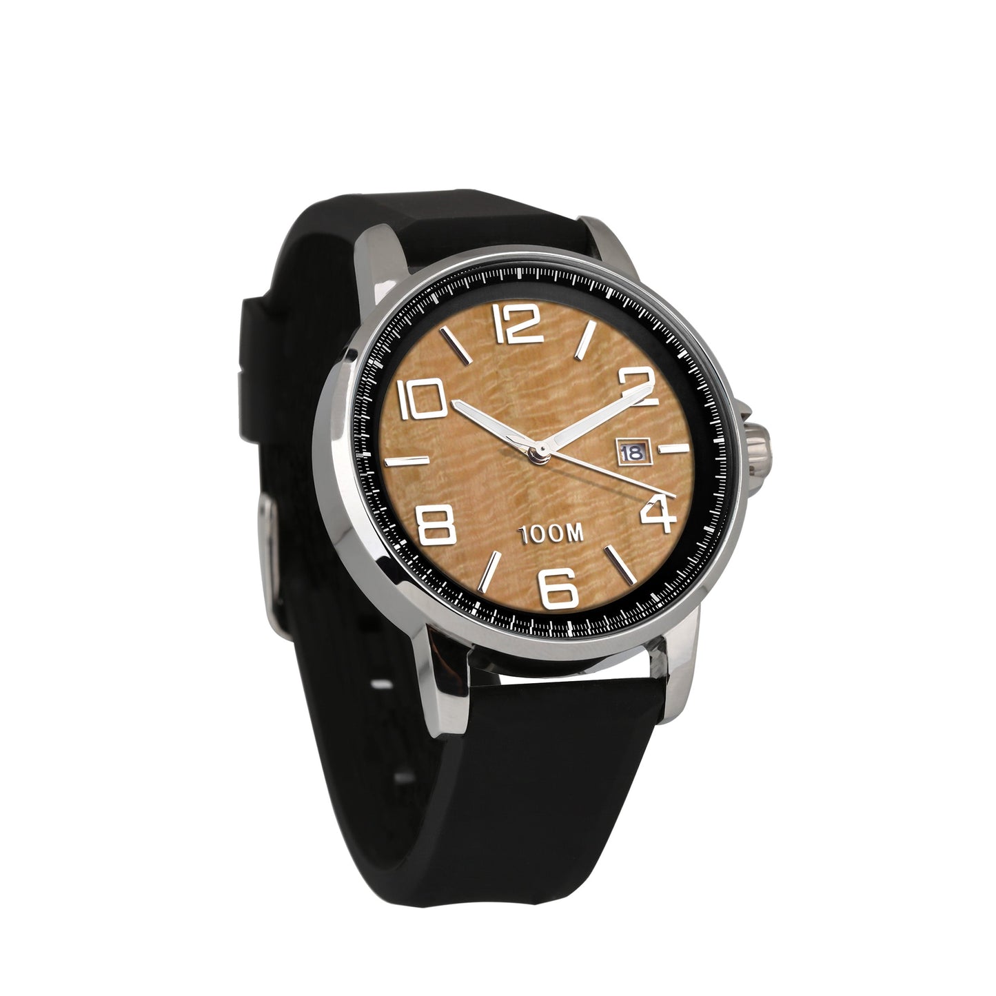 Gum Burl klocka silikonband svart boett - herrs