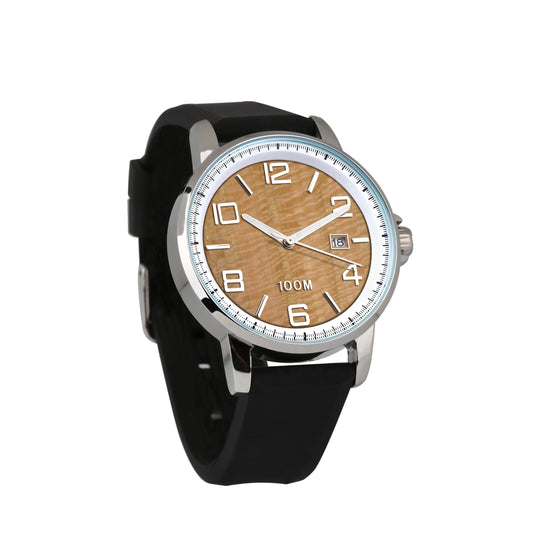 Gum Burl klocka silikonband vit boett - herrs