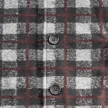 Midnight Burgundy Buffalo Check Wool Coat