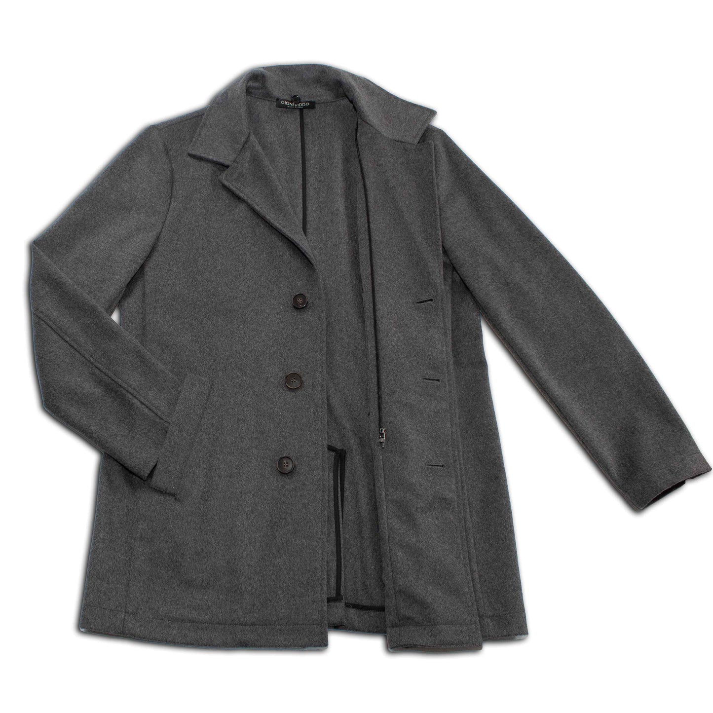 Metropolitan Dual-Layer Wool Car Coat - Grey