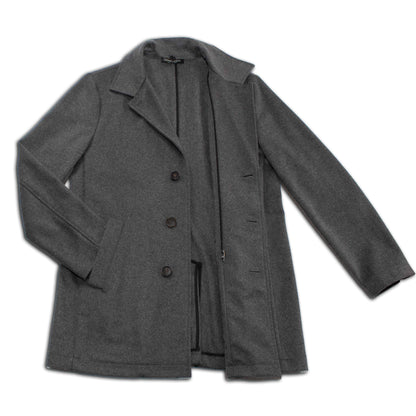 Metropolitan Dual-Layer Wool Car Coat - Grey