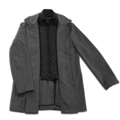Metropolitan Dual-Layer Wool Car Coat - Grey