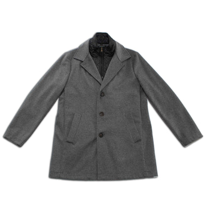 Metropolitan Dual-Layer Wool Car Coat - Grey