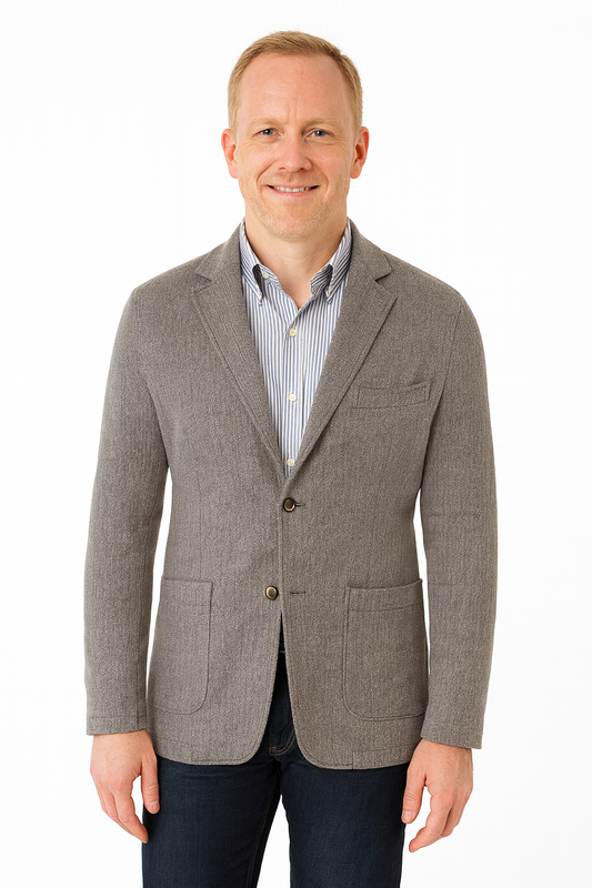 Textured Knit Blazer in Gray