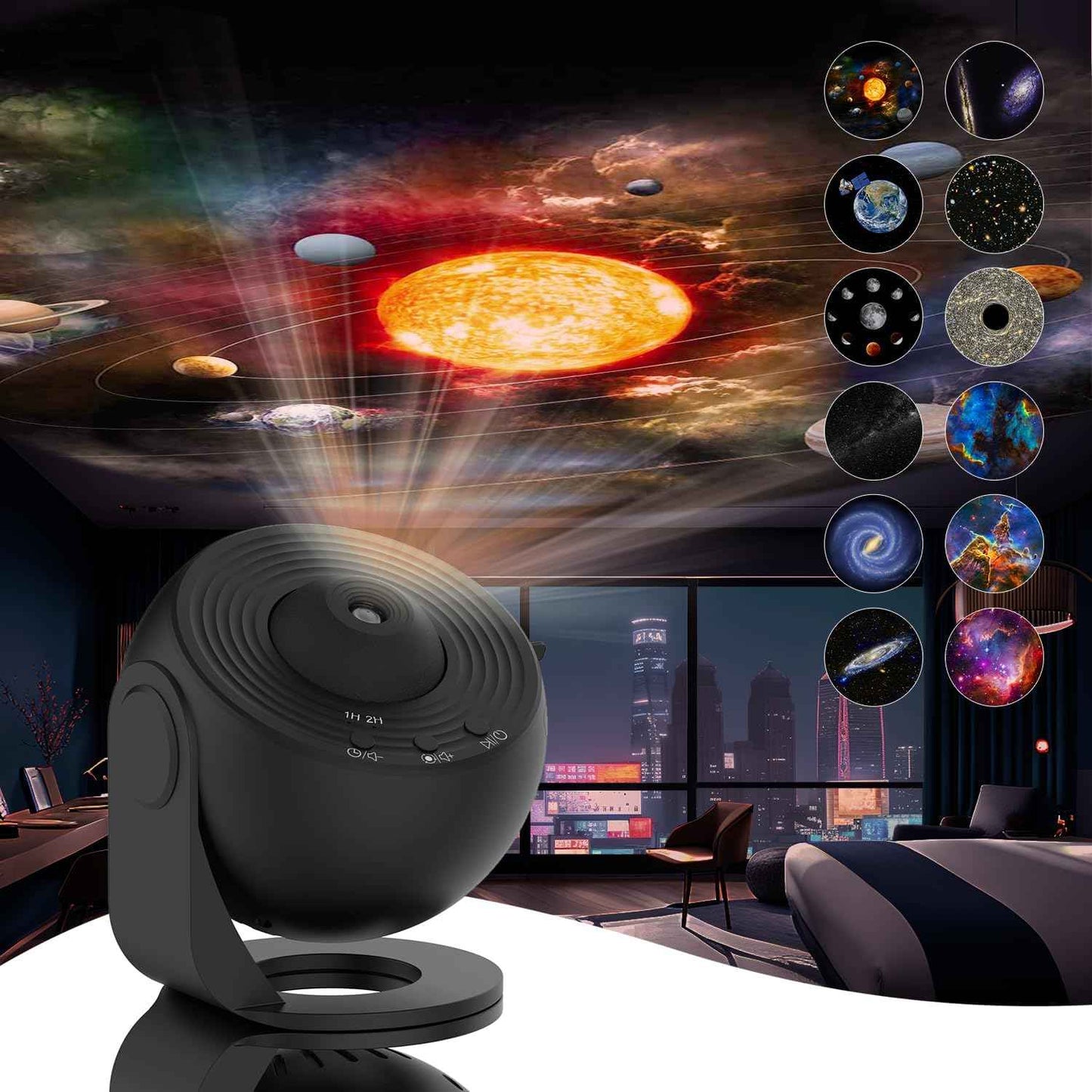 Galaxy Projector Lamp | 360° Rotation with 12 Dynamic Effects 1