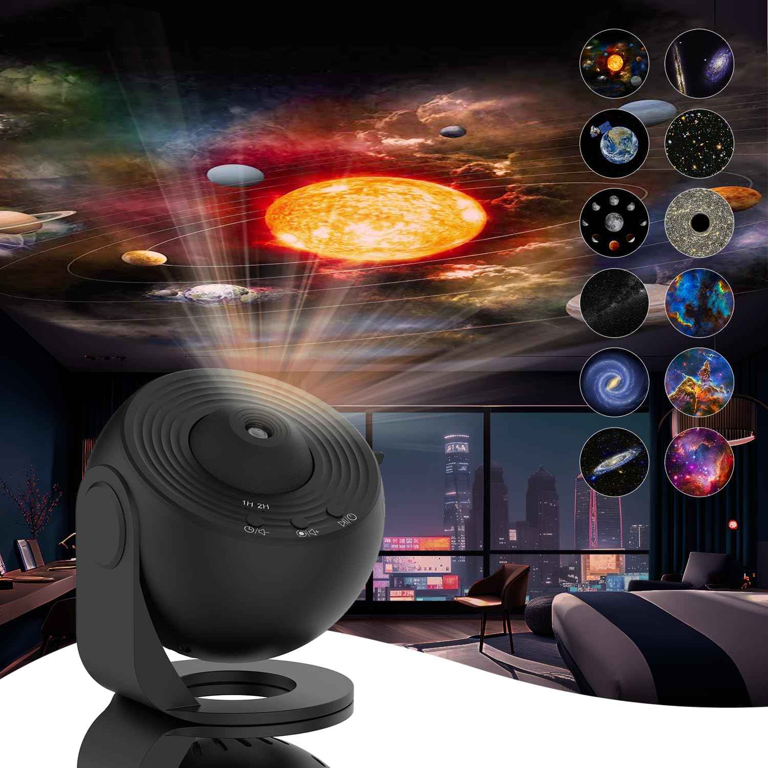 Galaxy Projector Lamp | 360° Rotation with 12 Dynamic Effects 1