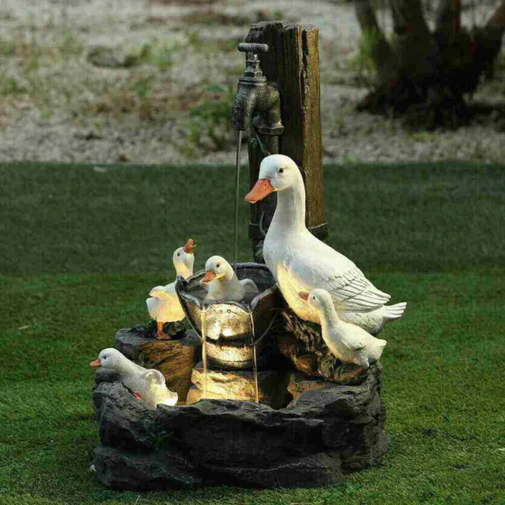 Garden Fountain | Charming Duck Family Design for Relaxing Outdoor Spaces 2