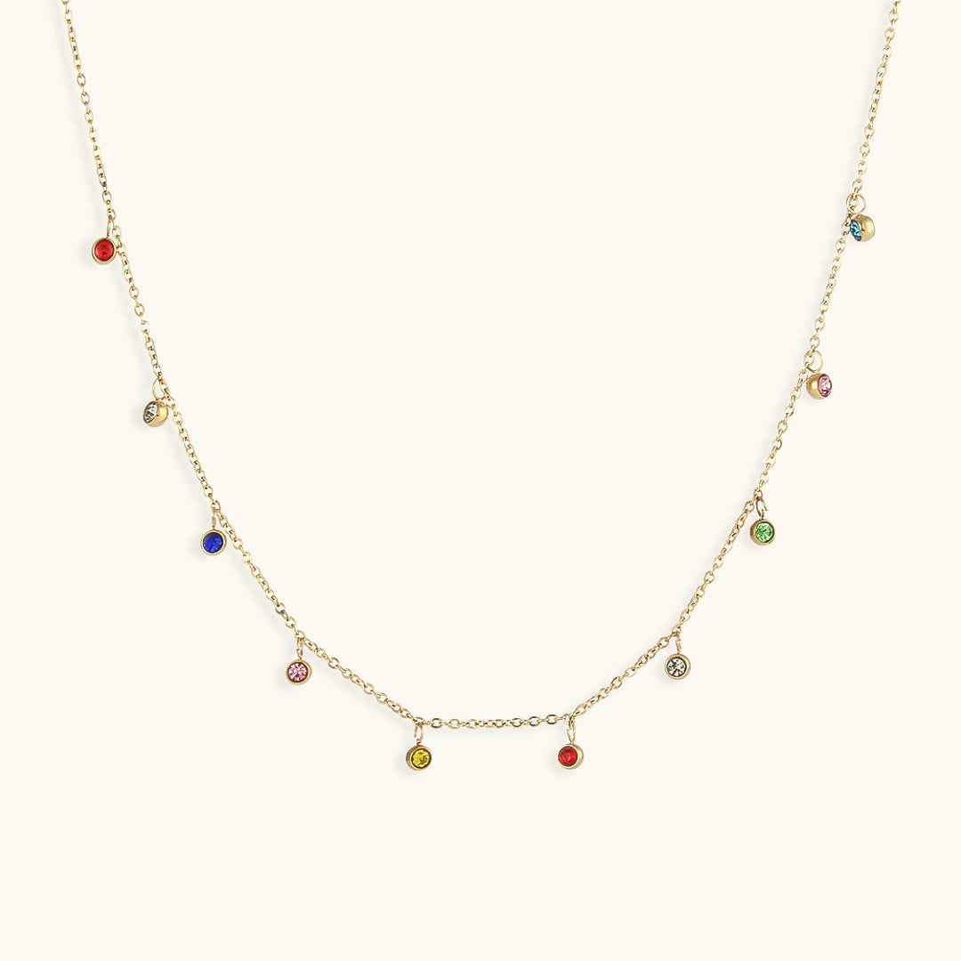 Gemstone Necklace | 18k Gold-Plated with Hypoallergenic Design 1