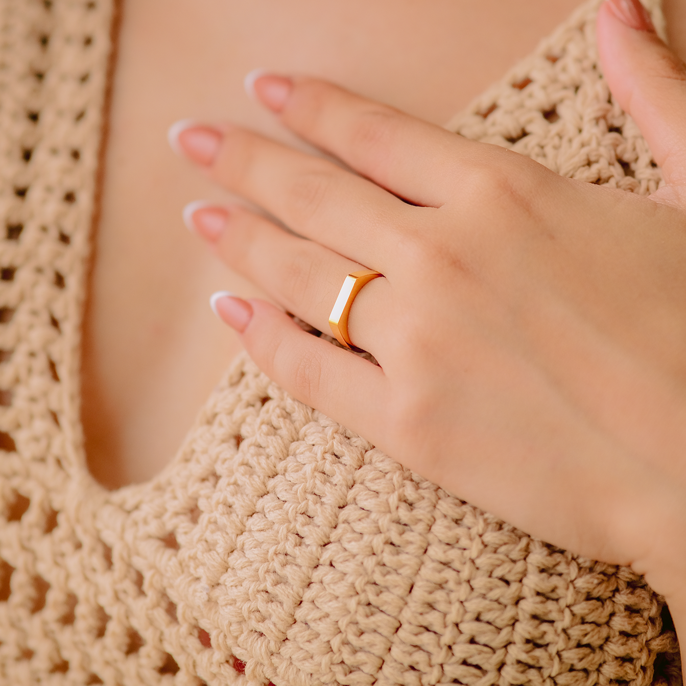 Geometric Gold Ring | Ethically Sourced Stainless Steel with 18k Gold Plating 7