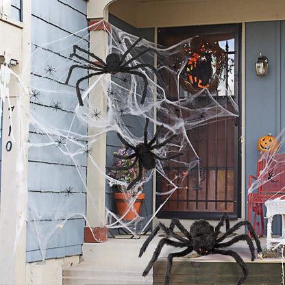 Giant Halloween Spider Decoration | 200cm Flexible Indoor/Outdoor Prop for Thrilling Atmosphere 3