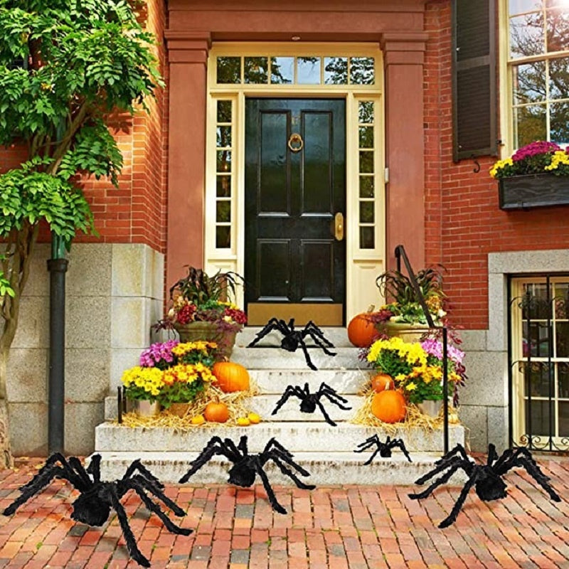 Giant Halloween Spider Decoration | 200cm Flexible Indoor/Outdoor Prop for Thrilling Atmosphere 4