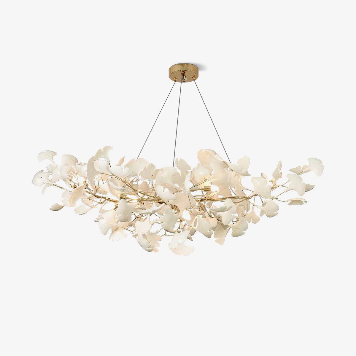 Ginkgo Chandelier | Handcrafted Ceramic Petals for Modern Dining Room 0
