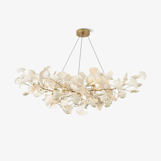 Ginkgo Chandelier | Handcrafted Ceramic Petals for Modern Dining Room 0