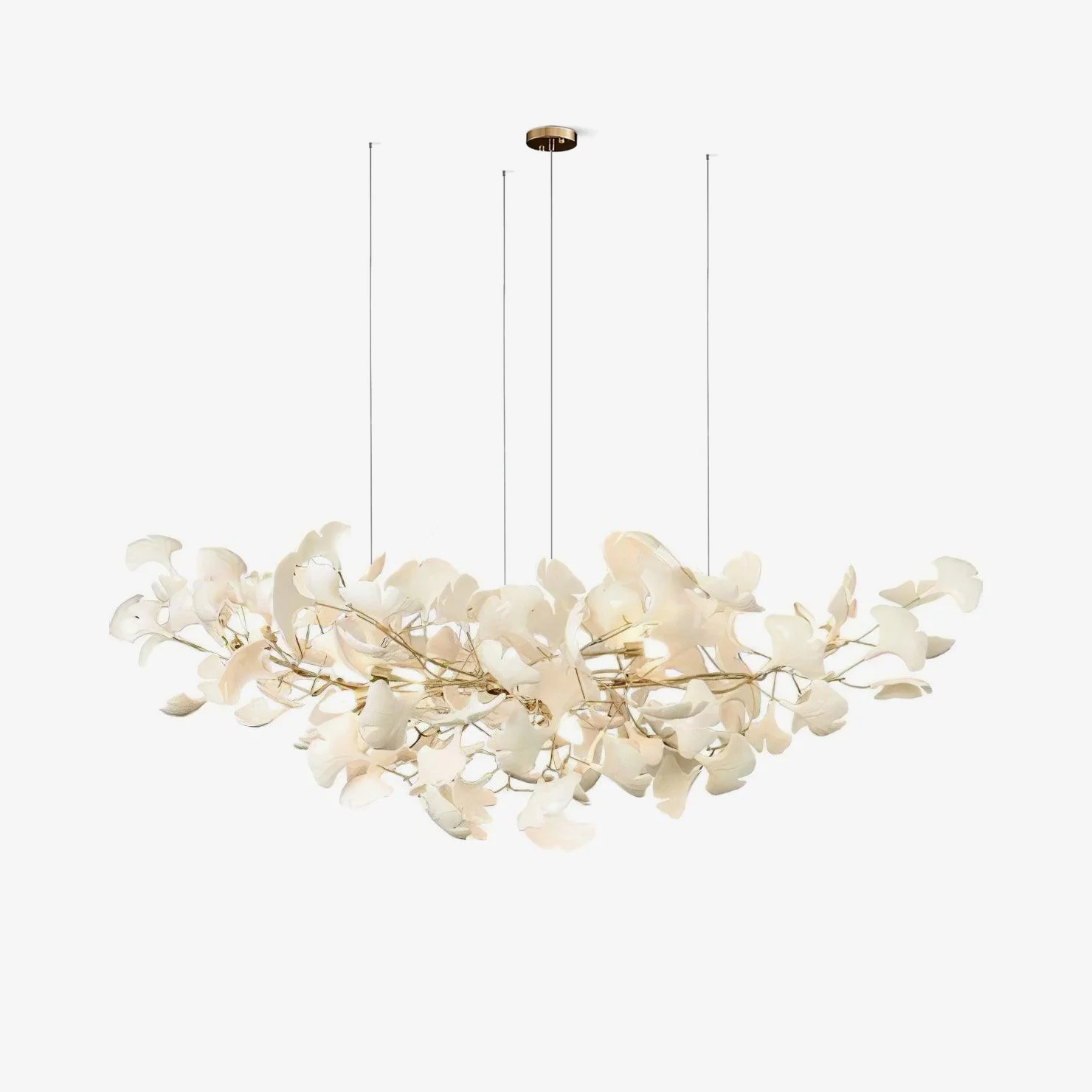 Ginkgo Chandelier | Handcrafted Ceramic Petals for Modern Dining Room 11