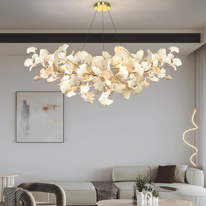 Ginkgo Chandelier | Handcrafted Ceramic Petals for Modern Dining Room 6