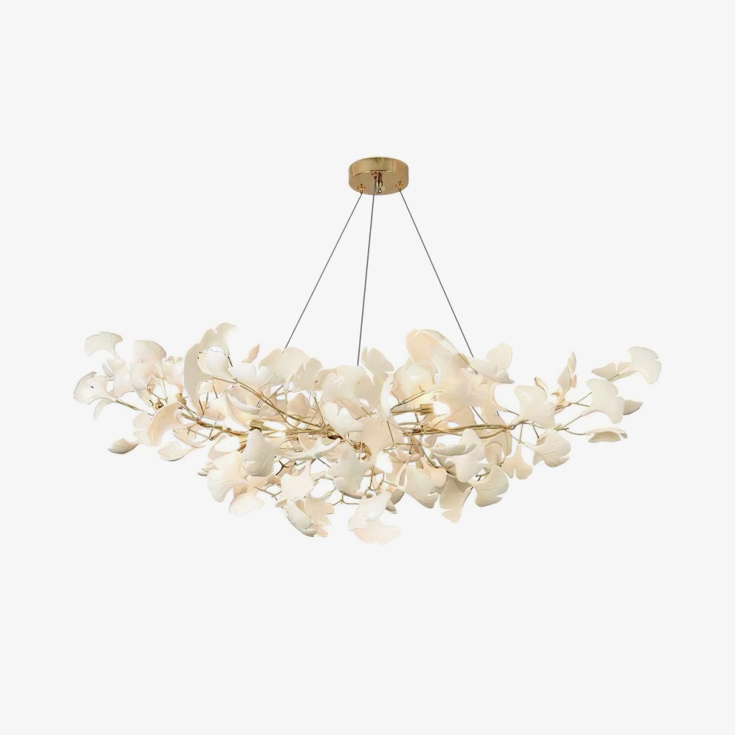 Ginkgo Chandelier | Handcrafted Ceramic Petals for Modern Dining Room 9