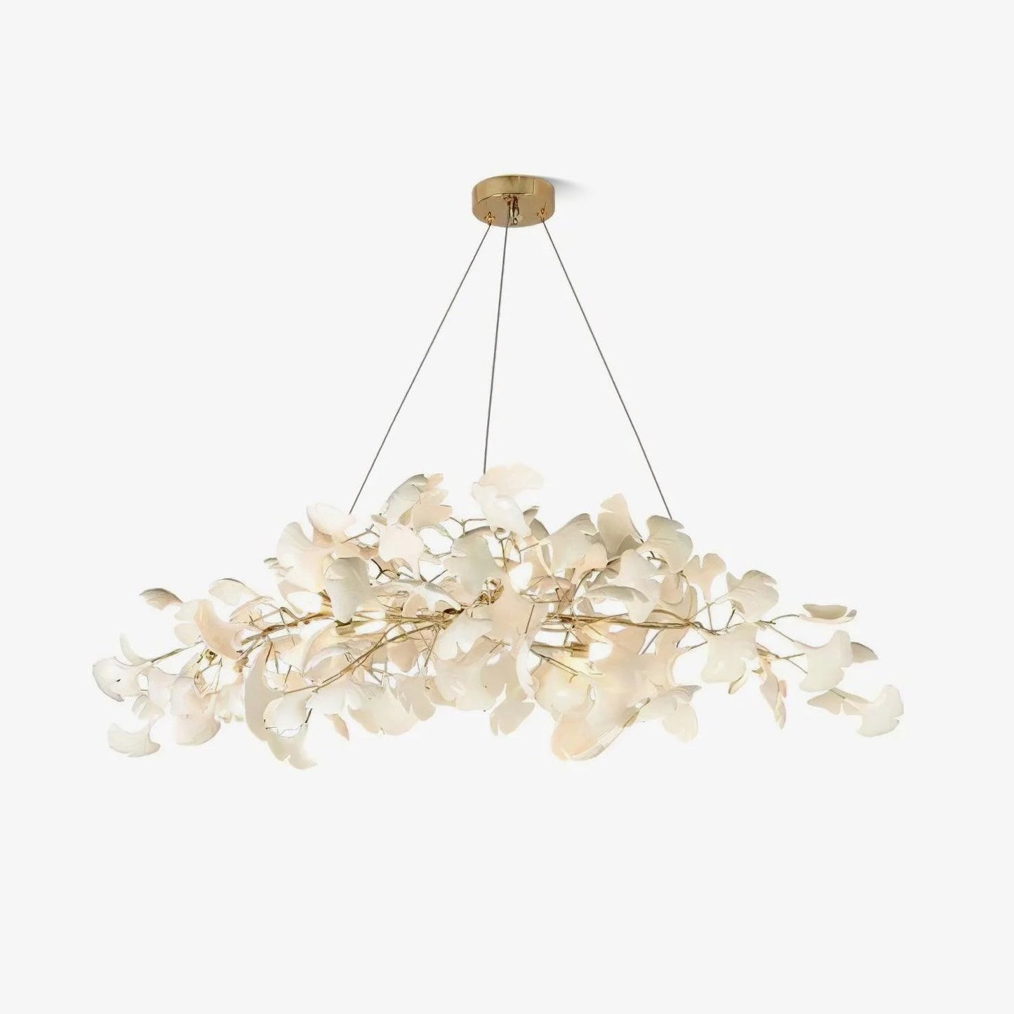 Ginkgo Chandelier | Handcrafted Ceramic Petals for Modern Dining Room Lighting 0