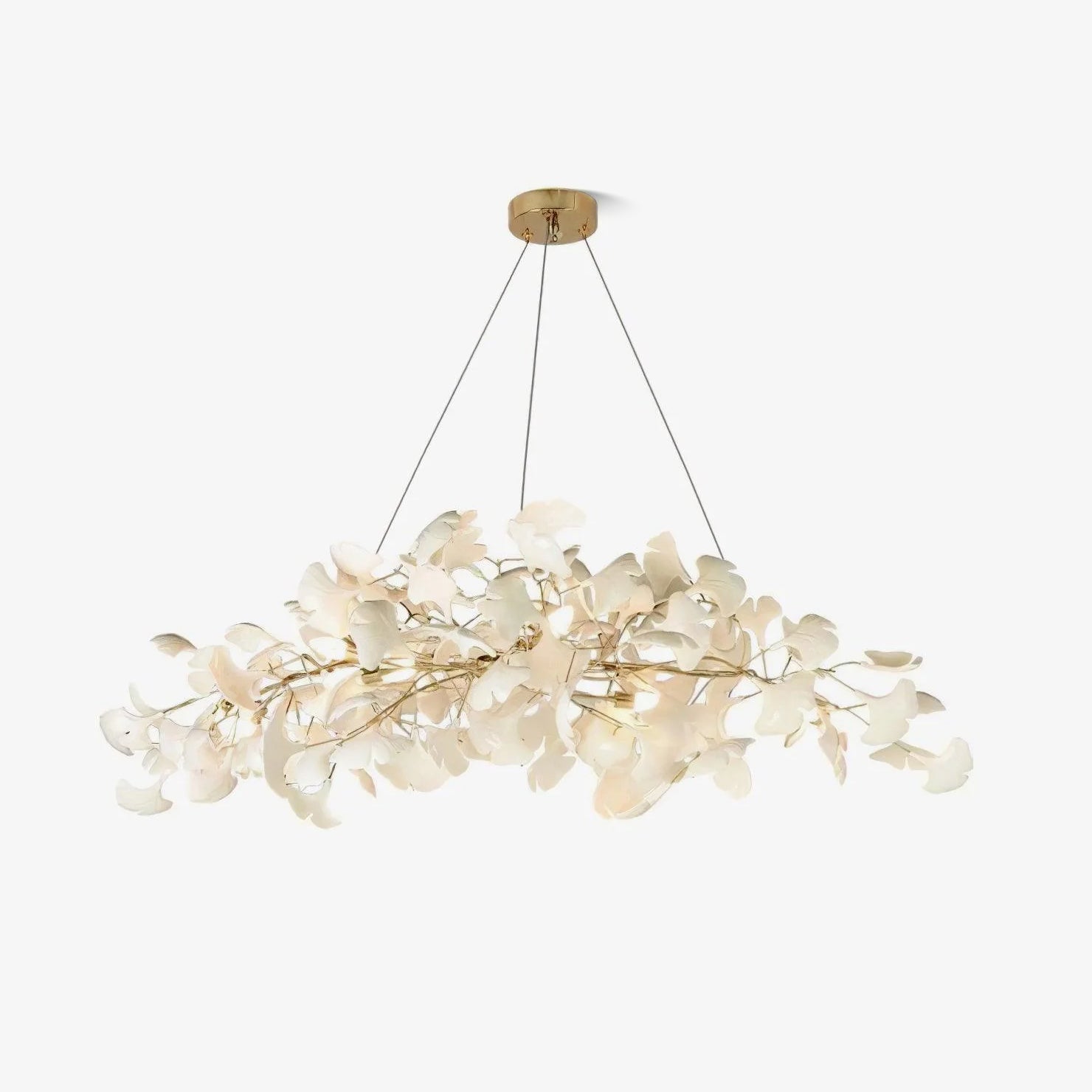 Ginkgo Chandelier | Handcrafted Ceramic Petals for Modern Dining Room Lighting 0