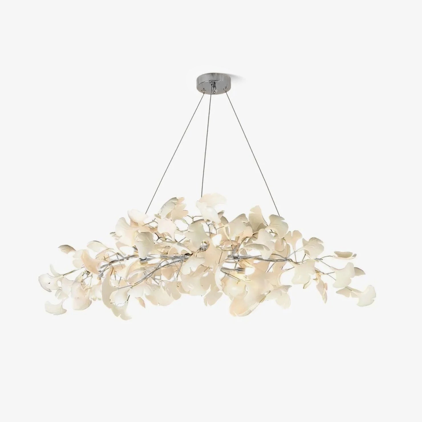 Ginkgo Chandelier | Handcrafted Ceramic Petals for Modern Dining Room Lighting 10