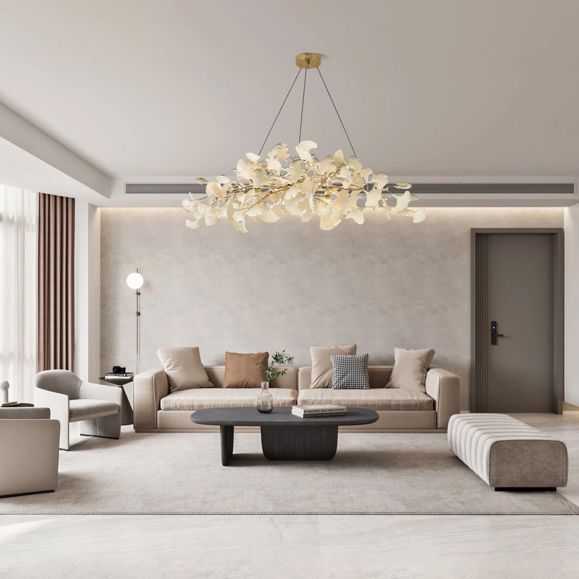Ginkgo Chandelier | Handcrafted Ceramic Petals for Modern Dining Room Lighting 8