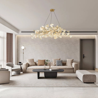 Ginkgo Chandelier | Handcrafted Ceramic Petals for Modern Dining Room Lighting 8