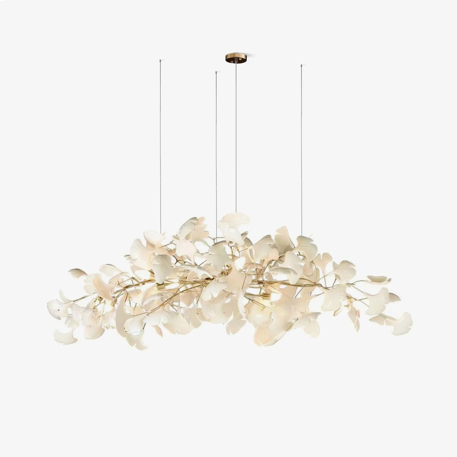 Ginkgo Chandelier | Handcrafted Ceramic Petals for Modern Dining Room Lighting 9
