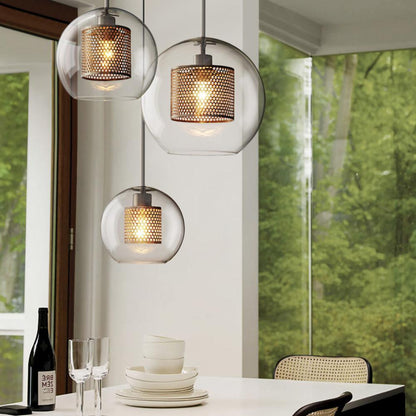Glass Pendant Light | Adjustable Height Kitchen Hanging Light Fixture 3