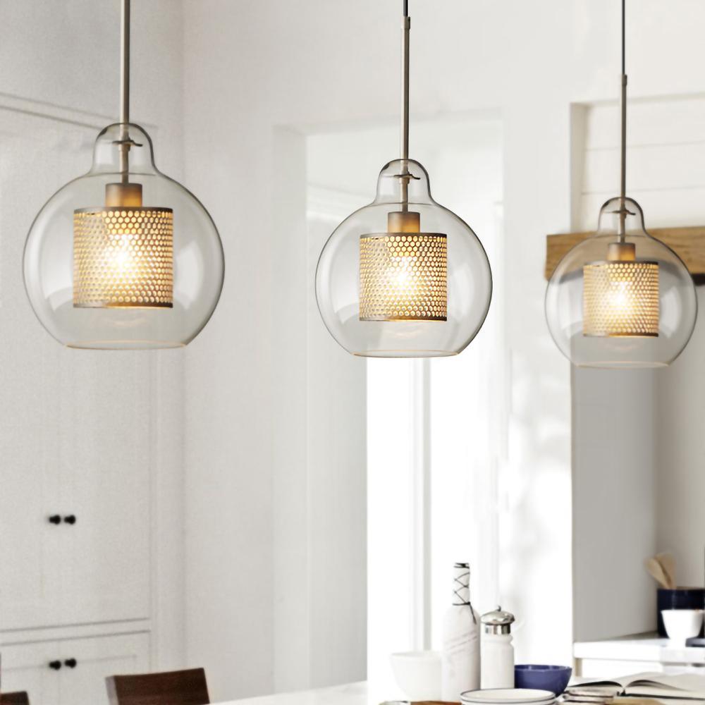 Glass Pendant Light | Adjustable Height Kitchen Hanging Light Fixture 4