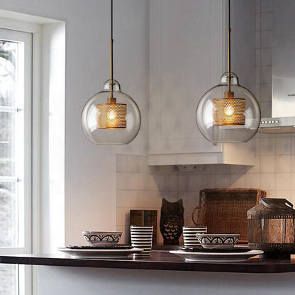 Glass Pendant Light | Adjustable Height Kitchen Hanging Light Fixture 5