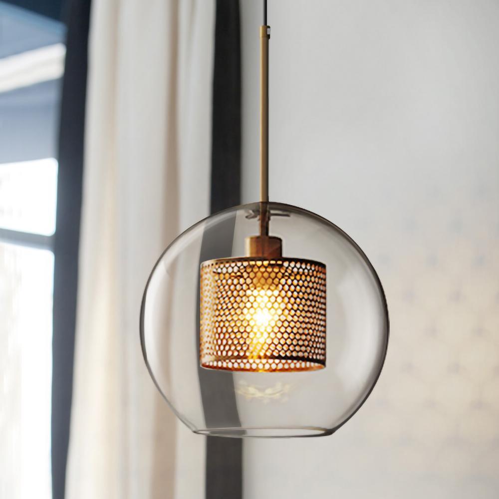 Glass Pendant Light | Adjustable Height Kitchen Hanging Light Fixture 7
