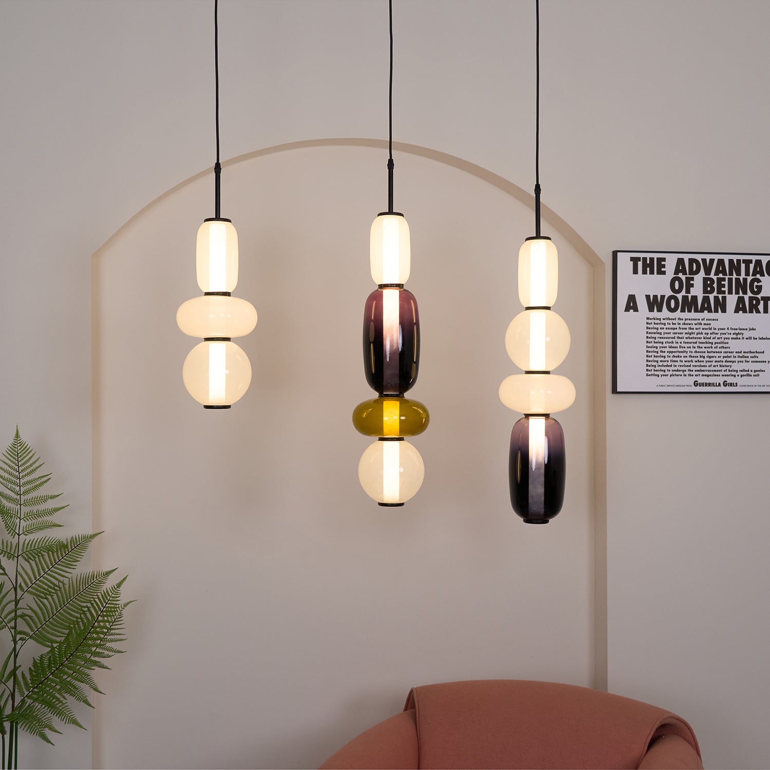 Glass Pendant Light | Dimmable Tinted Design for Kitchen and Home 4