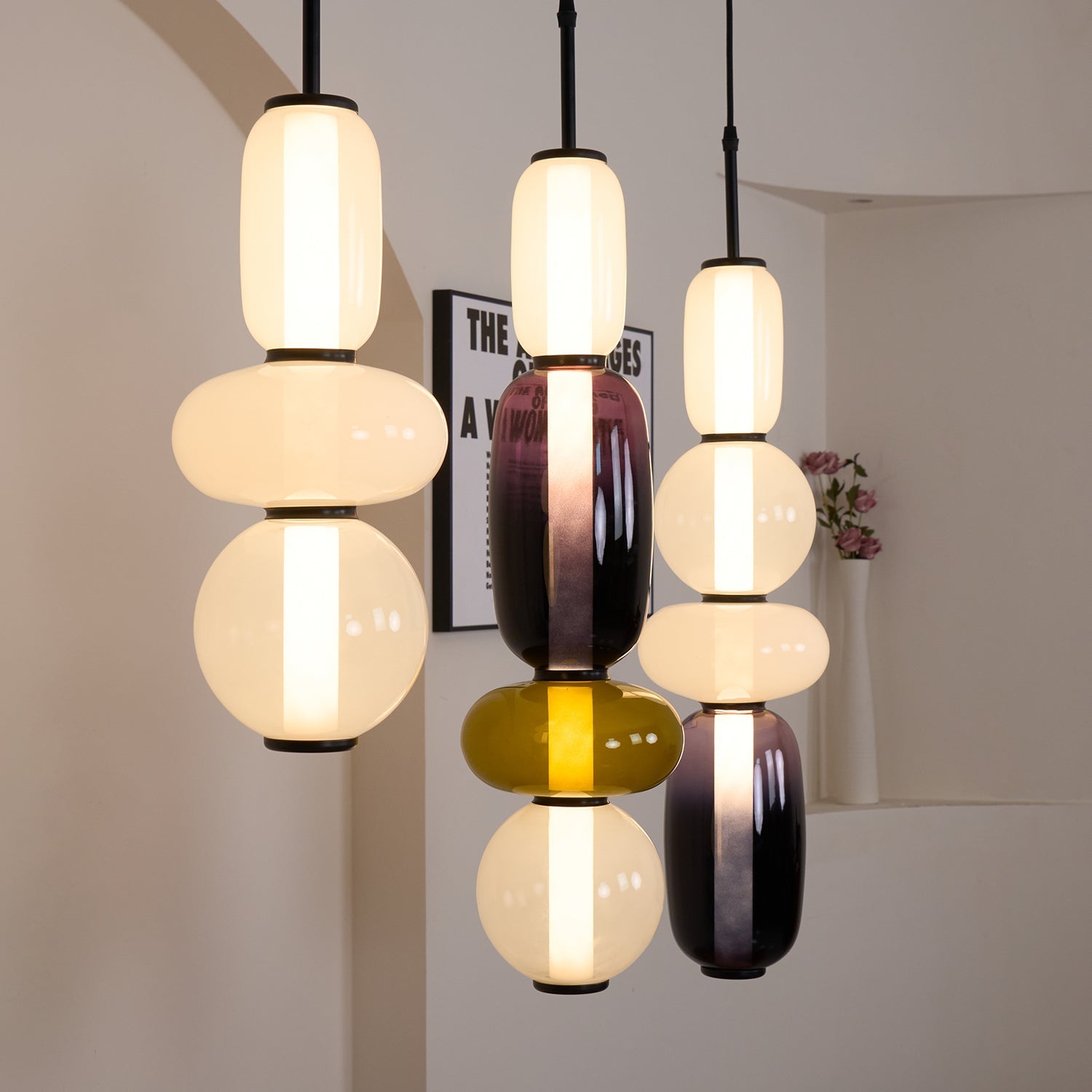Glass Pendant Light | Dimmable Tinted Design for Kitchen and Home 5