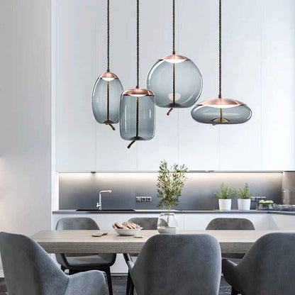 Glass Pendant Lighting | Elegant Rose Gold Design with Adjustable Height 2