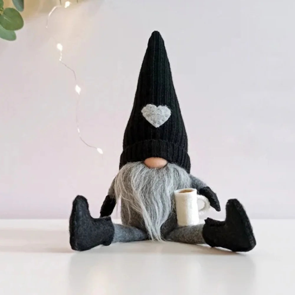 Gnome Christmas Decor | Adorable Knitted Coffee Gnome Ornament for Cozy Spaces 3