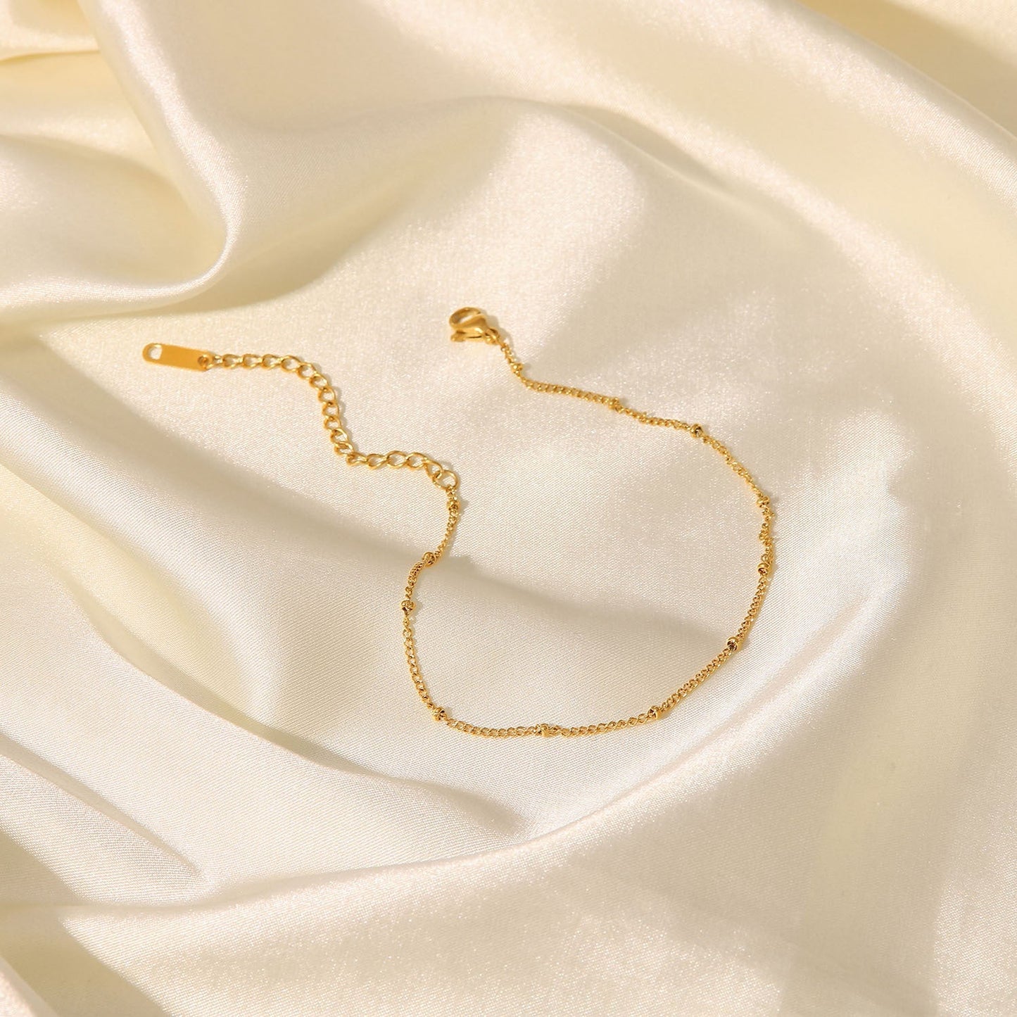 Gold Anklet | 18k Waterproof Chain with Adjustable Lobster Clasp 2