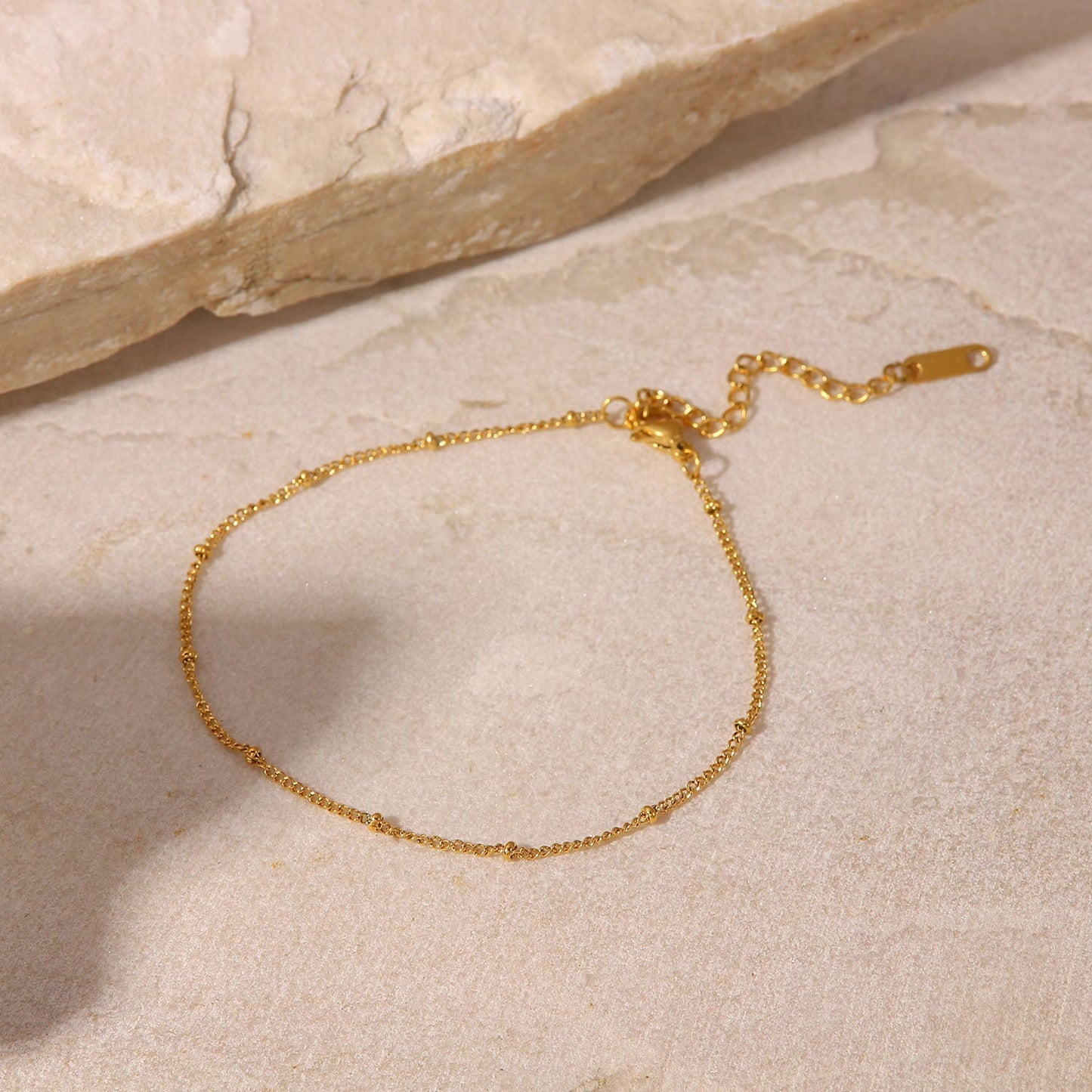 Gold Anklet | 18k Waterproof Chain with Adjustable Lobster Clasp 3