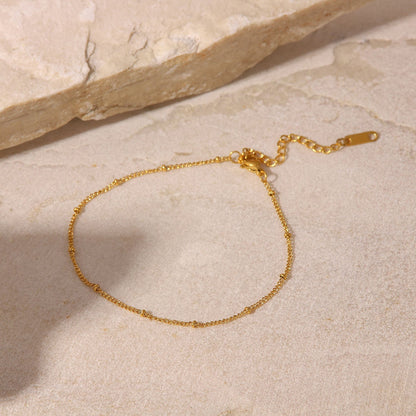 Gold Anklet | 18k Waterproof Chain with Adjustable Lobster Clasp 3
