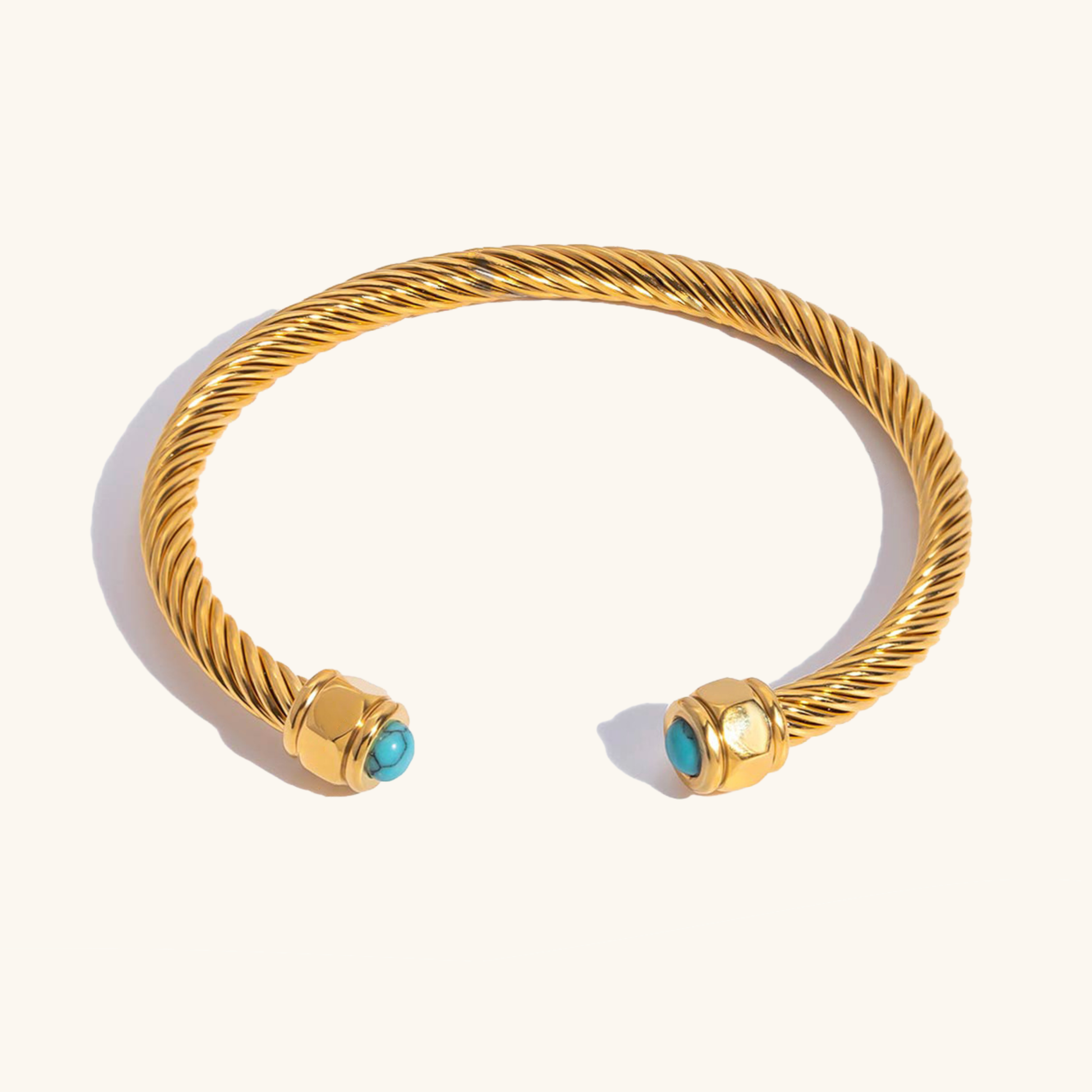 Gold Bangle Bracelet | Hypoallergenic Stainless Steel with Gemstone Accents 5