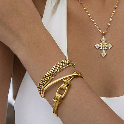 Gold Bangle Bracelet | Waterproof Hypoallergenic Knot Design 2